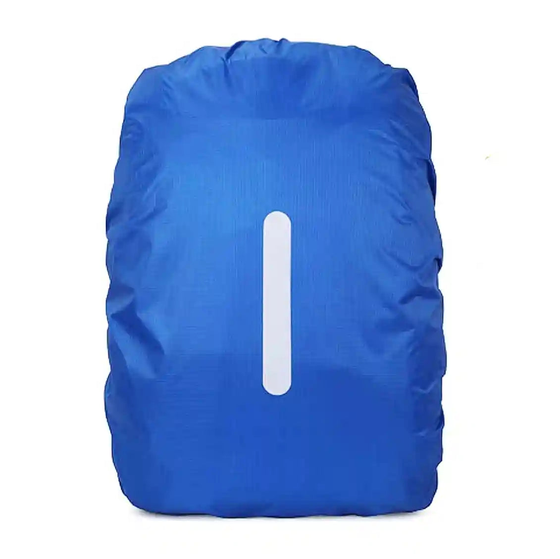 Varsel ryggsäck i blå färg med vertikal reflexremsa för ökad säkerhet