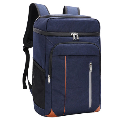 Blå kylryggsäck med flera fack och isolerad kylförvaring