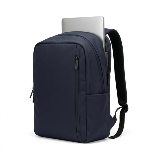 Korsa Stockholm premium water-resistant laptop backpack with reflective details — packshot front